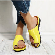 Women Comfy Plain Shoes Flat Platform Ladies Casual Big Toe Foot Correction Sandals Orthopedic Bunion Corrector Flip Flop