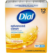 Dial Antibacterial Deodorant Bar Soap, Advanced Clean, Gold, 4 oz, 12 Bars