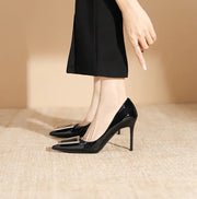 Ladies commuter all-match pointy square buckle high heels design sense niche French single shoes