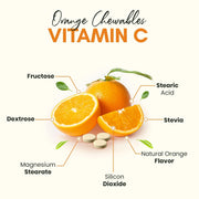 Vitamin C 500mg Orange Flavor Chewable Immune Support Supplement with Antioxidants 120 Capsules