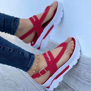 Summer Platform Ladies Sandals Wedge Solid Color Flip Flops Fashion Female's Sandals Outdoor Light Casual Woman's Roman Sandals