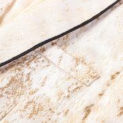 Men’s luxury cream and gold metallic slim fit dinner jacket with matching pants for formal or wedding wear