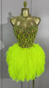 Nicole Lime Green Diamond Dress