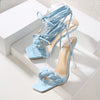 Weave Women Sandals Transparent High heels Open Toe