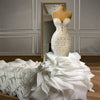 Sweetheart Ruffle Train Mermaid Wedding Dress