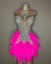 Hot Pink Rhinestone  Birthday Dress