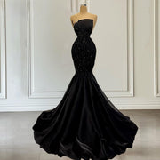 Elegant Black Long Beading Evening Dress