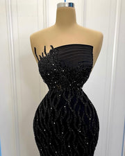 Elegant Black Long Beading Evening Dress