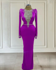 Elegant Luxury Beading Crystal Mermaid Evening Dress