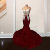 Sheer Neck Sequin Sexy See Through Prom Dress
