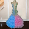 Colorful Mermaid Prom Dress