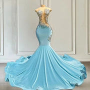 Elegant Celeste Rhinestone Mermaid Prom Dress