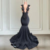 Sexy Black Rhinestone Prom Dress