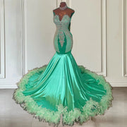 Crystal Green Elegance Luxury Prom Dress 2024