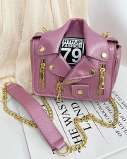 Chain Strap Unique Cute Zip Jacket Crossbody Bag