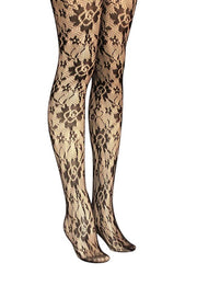 Rose Flower Fishnet Tights Pantyhose Stockings