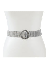 Circle Point Buckle Pave Pin Rhinestone Belt