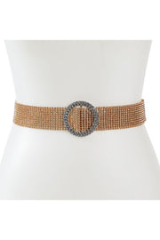 Circle Point Buckle Pave Pin Rhinestone Belt