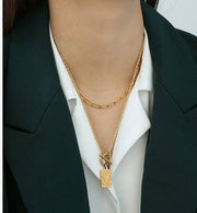 Gold Plated Roman Portrait Necklace