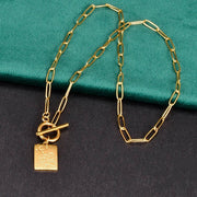Gold Rose Plate OT Necklace