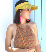 Pandan Visor Hat - Turmeric Yellow