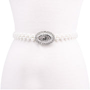 Oval Buckle Pearl Belt