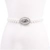 Oval Buckle Pearl Belt