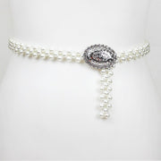 Oval Buckle Pearl Belt