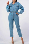 Utility Denim Double Pocket Jumpsuit