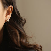 Gold Heart Zircon Earring