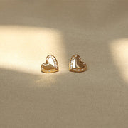 Gold Heart Zircon Earring