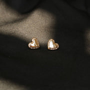 Gold Heart Zircon Earring set