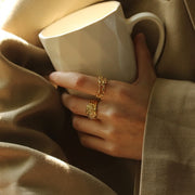 Gold Irregular Lava Ring