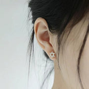 Silver Zircon Flower Earring