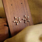 Gold Hollow Star Earring