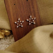 14K Gold Hollow Star Earring