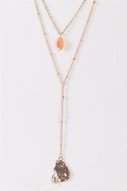 Asymmetrical Textured Pendants Necklace