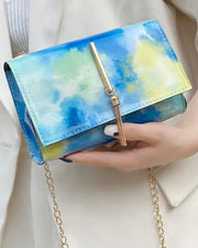 Tie Dye Print Chain Strap Crossbody Phone Bag