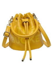 Letter Pattern Drawstring Bucket Bag