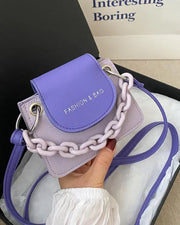 Colorblock Chain Strap Mini Square Shoulder Crossbody Bag