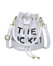 Letter Pattern Drawstring Bucket Bag