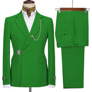 2 Pieces Men's Business Suits Regular Fit Notch Lapel Prom Tuxedos For Wedding (Blazer+Pants)