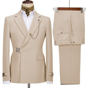 2 Pieces  Beige Men's Business Suits 