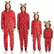 2023 Christmas Family Matching Outfits Elk Ear Hooded Rompers Jumpsuit Adults Kids Clothing Set Pajamas Overall Xmas Family Look