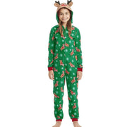 2023 Christmas Family Matching Outfits Elk Ear Hooded Rompers Jumpsuit Adults Kids Clothing Set Pajamas Overall Xmas Family Look