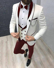 Men's Italian Design Slim Fit Three-Piece Suit (Jacket+Pants+Vest)