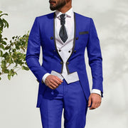 Men's Italian Design Slim Fit Three-Piece Suit (Jacket+Pants+Vest)