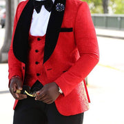 Men's Italian Design Slim Fit Three-Piece Suit (Jacket+Pants+Vest)
