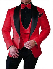 Men's Italian Design Slim Fit Three-Piece Suit (Jacket+Pants+Vest)