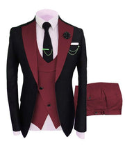 Men's Italian Design Slim Fit Three-Piece Suit (Jacket+Pants+Vest)